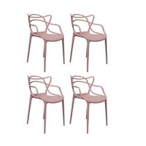 Kit 4 Cadeiras Aviv Rosê Polipropileno 83x51x56cm Fratini