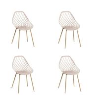 Kit 4 Cadeiras Base em Madeira Cloe