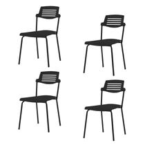 Kit 4 Cadeiras Base Tubular Fixa Clean Kit 4 Cadeiras Base Tubular Fixa Clean