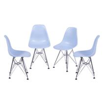 Kit 4 Cadeiras Boxbit Dkr Eames Base Cromada Azul Kit 4 Cadeiras Boxbit Dkr Eames Base Cromada Azul