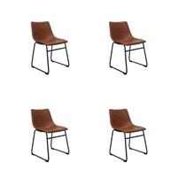 Kit 4 Cadeiras Bruna Marrom Poliuretano Rivatti