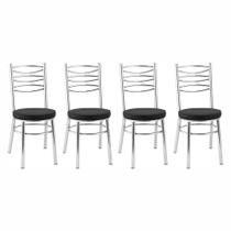 Kit 4 Cadeiras CC34 Cromadas Debrum Treparoni Kit 4 Cadeiras CC34 Cromadas Debrum Treparoni