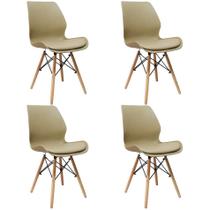 Kit 4 Cadeiras Charles Eames Eiffel Rubi - Bege Kit 4 Cadeiras Charles Eames Eiffel Rubi - Bege