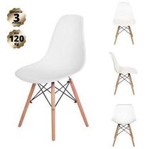 Kit 4 Cadeiras Charles Eames Eiffel Wood Design - Branca