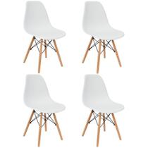 Kit 4 Cadeiras Charles Eames Eiffel Wood Design Branca Preta Cinza Outras