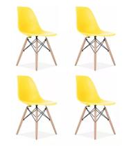 Kit 4 Cadeiras Charles Eames Wood Design Eiffel Colorida