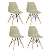 Kit 4 Cadeiras Charles Eames Wood Design Eiffel Coloridas