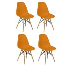 Kit 4 Cadeiras Charles Eames Wood Design Eiffel Diversas Cores