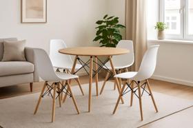 Kit 4 Cadeiras Charles Eames Wood Design Eiffel Diversas Cores