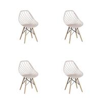 Kit 4 Cadeiras Cloe Jantar Nude PP Base Madeira