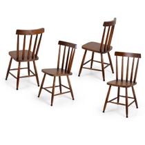 Kit 4 Cadeiras Colonial Lisa Rustica Madeira Maciça