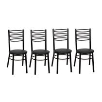 Kit 4 Cadeiras CP33 Pintadas Pretas Treparoni