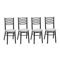 Kit 4 Cadeiras CP34 Pintadas Pretas Debrum Treparoni