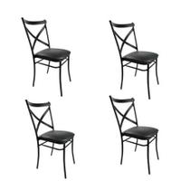 Kit 4 Cadeiras De Aço Ferro Linha Katrina Luxo Para Cozinha Buffet Salão De Festa - HM