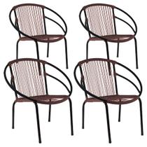 Kit 4 Cadeiras de Área Eclipse de Aço e Fibra Sintética