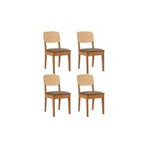 Kit 4 Cadeiras de Cozinha Havana Premium 4 Un Naturalle/Suede Capuccino - Rufato