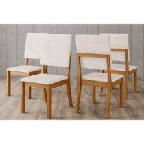 Kit 4 Cadeiras de Cozinha Milla 4 Un Nature/Linho Bege - Henn