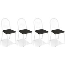 Kit 4 Cadeiras de Cozinha Noruega 2C077 4 Un Branco Fosco/Preto 110 - Kappesberg Kit 4 Cadeiras de Cozinha Noruega 2C077 4 Un Branco Fosco/Preto 110 - Kappesberg