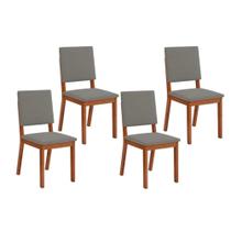Kit 4 Cadeiras de Cozinha Talia 4 Un Freijó/Suede Lunar - DJ Móveis Kit 4 Cadeiras de Cozinha Talia 4 Un Freijó/Suede Lunar - DJ Móveis