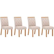 Kit 4 Cadeiras de Cozinha Vita 4 Uni Nature/Suede Light Linho - Henn Kit 4 Cadeiras de Cozinha Vita 4 Uni Nature/Suede Light Linho - Henn