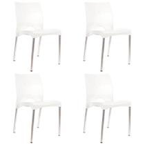 Kit 4 Cadeiras de Design Boston Sala Janta Empilhavel Resistente Exterior Interior Garden Life Kit 4 Cadeiras de Design Boston Sala Janta Empilhavel Resistente Exterior Interior Garden Life