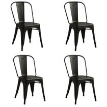 Kit 4 Cadeiras De Design Linha Tolix Metal - Preto
