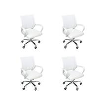 Kit 4 Cadeiras de Escritório Begonia Mesh Ergonômica Branco - Oficial Webshop