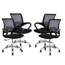 Kit 4 cadeiras de escritório preta Diretor Jadel Healer Kit 4 cadeiras de escritório preta Diretor Jadel Healer