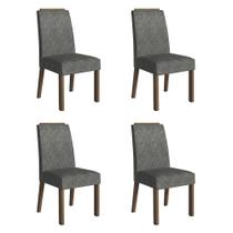 Kit 4 Cadeiras De Jantar 4255 Com Espaldar Rustic-silver Madesa Kit 4 Cadeiras De Jantar 4255 Com Espaldar Rustic-silver Madesa