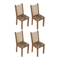 Kit 4 Cadeiras de Jantar 4291 Madesa Rustic/Crema/Bege Marrom