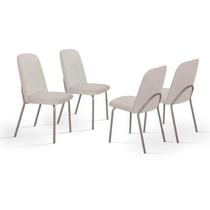 Kit 4 Cadeiras de Jantar Aço e Boucle California