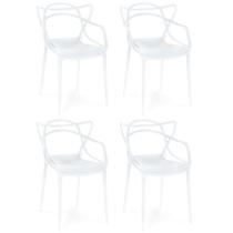Kit 4 Cadeiras de Jantar Allegra Prática Empilhável - Branco