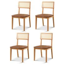 Kit 4 Cadeiras de Jantar com Encosto de Telinha Ava