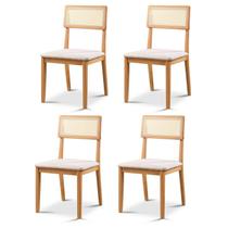 Kit 4 Cadeiras de Jantar com Encosto de Telinha Ava