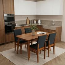 Kit 4 Cadeiras de Jantar Cozinha Estofada Tecido Linho Base Madeira Eucalipto Maciça Modelo Veneza Kit 4 Cadeiras de Jantar Cozinha Estofada Tecido Linho Base Madeira Eucalipto Maciça Modelo Veneza