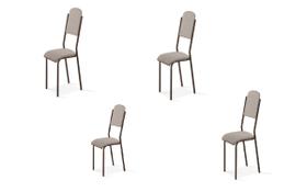 Kit 4 cadeiras de jantar dalia aço carbono com tecido sintetico