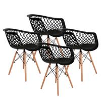 Kit 4 Cadeiras de Jantar Eames Web Pé Palito Kit 4 Cadeiras de Jantar Eames Web Pé Palito