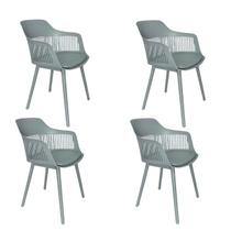 Kit 4 Cadeiras de Jantar Estofada Marcela Montreal 140PP CINZA