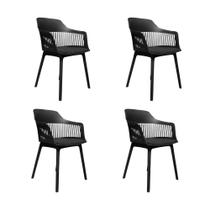 Kit 4 Cadeiras de Jantar Estofada Marcela Montreal 140PP Preto