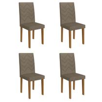 Kit 4 Cadeiras De Jantar Estofadas 43,5cm Multimóveis CR50217 Cacau Kit 4 Cadeiras De Jantar Estofadas 43,5cm Multimóveis CR50217 Cacau