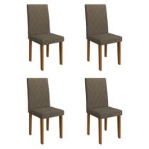 Kit 4 Cadeiras de Jantar Estofadas 43,5cm Multimóveis CR50219