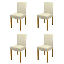 Kit 4 Cadeiras De Jantar Estofadas Madeira Maciça Multimóveis Cr15021 Madeirado-Bege Kit 4 Cadeiras De Jantar Estofadas Madeira Maciça Multimóveis Cr15021 Madeirado-Bege