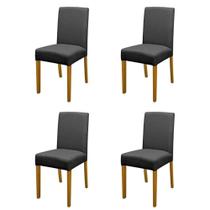 Kit 4 Cadeiras De Jantar Estofadas Madeira Maciça Multimóveis Cr15021 Madeirado-Preto Kit 4 Cadeiras De Jantar Estofadas Madeira Maciça Multimóveis Cr15021 Madeirado-Preto