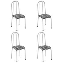Kit 4 Cadeiras de Jantar Estofadas Paola Branco Kit 4 Cadeiras de Jantar Estofadas Paola Branco