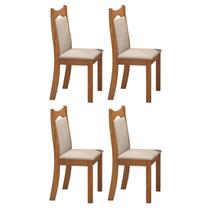 Kit 4 Cadeiras de Jantar Estofadas Veludo Dalas Yescasa Bege/Marfim Kit 4 Cadeiras de Jantar Estofadas Veludo Dalas Yescasa Bege/Marfim