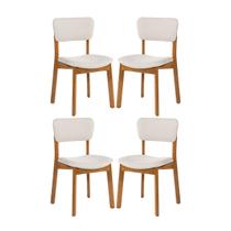 Kit 4 Cadeiras de Jantar Frame em Madeira Estofada Camurça Bege Claro N12 RMI Kit 4 Cadeiras de Jantar Frame em Madeira Estofada Camurça Bege Claro N12 RMI