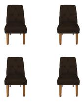 Kit 4 Cadeiras De Jantar Helena material sintético Marrom Dominic Decor