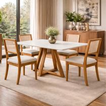 Kit 4 Cadeiras de Jantar Madeira Maciça Mel Estofada Linho Bege Encosto Telinha Palha Rubi Kit 4 Cadeiras de Jantar Madeira Maciça Mel Estofada Linho Bege Encosto Telinha Palha Rubi