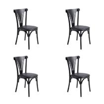 Kit 4 Cadeiras de Jantar Paris Luxo Estrutura Aço Resistente Moderna Cozinha Gourmet - Preta/preta Kit 4 Cadeiras de Jantar Paris Luxo Estrutura Aço Resistente Moderna Cozinha Gourmet - Preta/preta