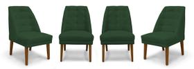 Kit 4 Cadeiras De Jantar Paris Suede Verde - Meular Decor
